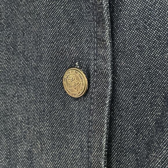 Vtg 90s Denim Maxi Dress XL Prairie Button Down Cowgirl Modest Cottagecore - Picture 6 of 9